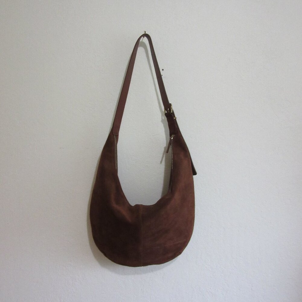 MADEWELL Essentials Luxurious Mahogany Crescent Moon Hobo Versatile Shoulder Bag